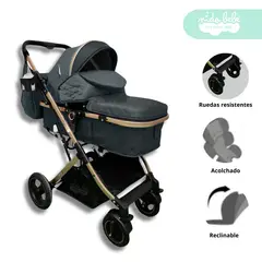 GENERICO - Coche Moises de bebe con pañalera modelo Bravo Black