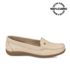 VIALE - Zapato Mocasín Casual DOM-2507 Vainilla Cuero