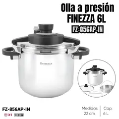 FINEZZA - Olla a Presión de Acero Inoxidable 6lt -FZ-856AP-IN