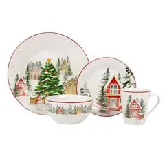 ICHIMATSU - Vajilla navideña x24 piezas