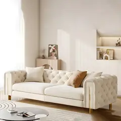 GENERICO - Sofá Chesterfield Pesaro 3 Cuerpos - Ivory