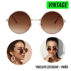GENERICO - Lentes de Sol Vintage Redondo aesthetic Coreano Dorado