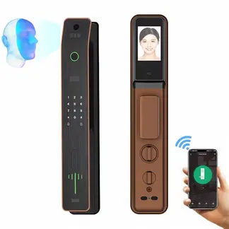 OEM - Cerradura Inteligente Smart Chapa Reconocimiento Facial 3d Wifi Dorado