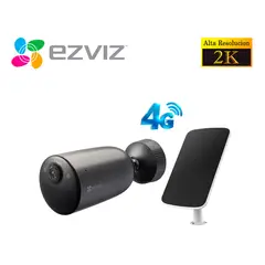 EZVIZ - Cámara EB3 4G 2k Exterior Inalambrica con Batería + Panel Solar