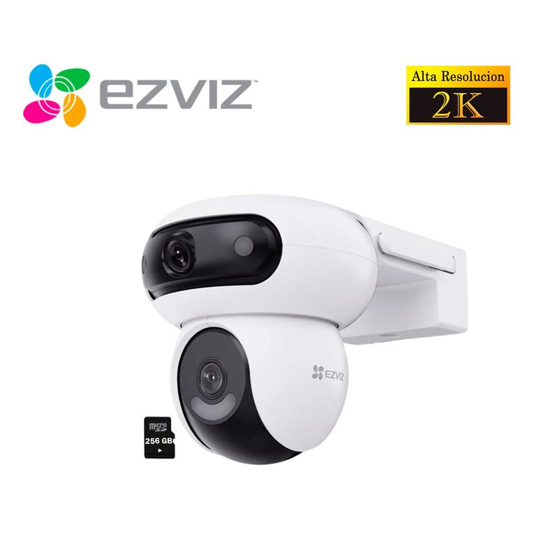 Cámara H90 Dual 4MP + 4MP Binocular WiFi Gira 360 Exterior SD 256GB