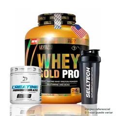LEVEL PRO - Whey Gold Pro 3kg Vainilla+Creatina Dragon Pharma 300gr