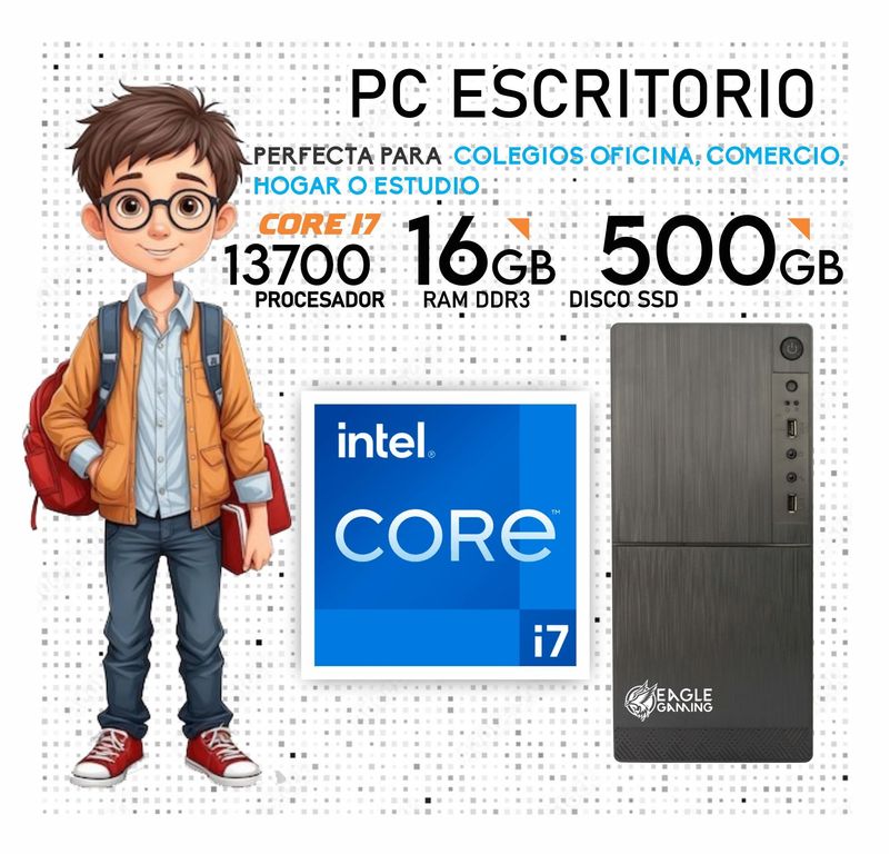 Computadora PC Core i7 13700 RAM 16GB SSD 500GB