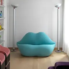 DMUEBLES - DM SOFA KISS 3 ASIENTOS TELA - CELESTE