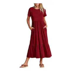 GIOIO - Vestidos Rojos Azul Marino Amarillo Largos Casuales De Dama