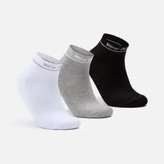 NEW ATHLETIC - Medias Pack De 3 Tobilleras Grises Unisex
