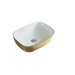 FRATELLI - Bowl Loza 153-GBLRectangular Blanco Con Dorado Texturado