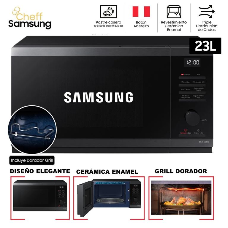 Horno Microondas con Dorador/Grill 23 Lts MG23DG4524AGPE