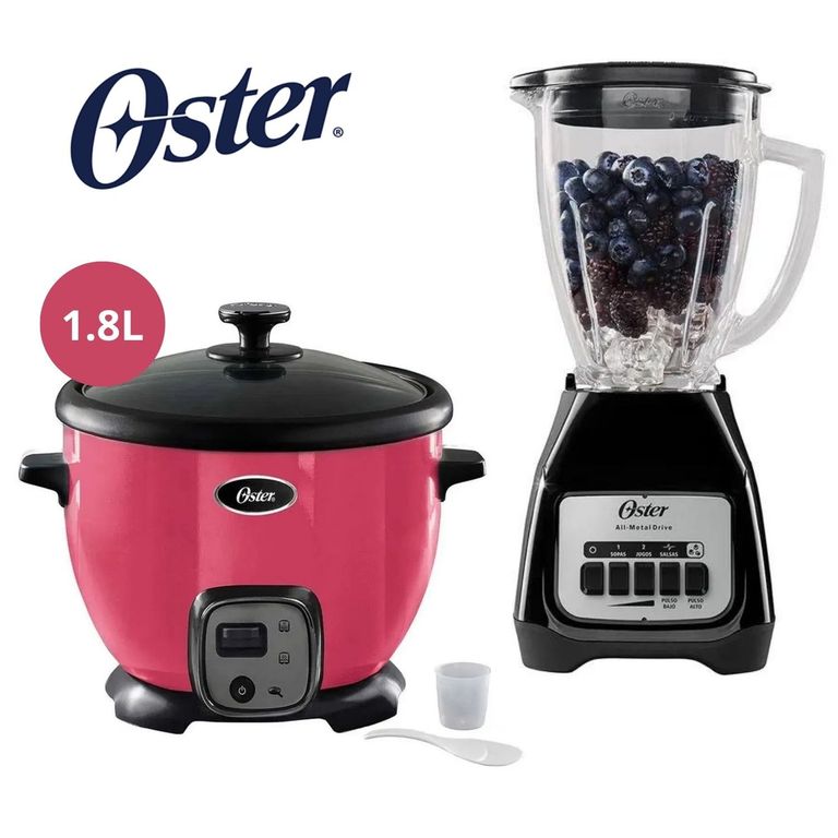 Combo Licuadora de 550W Hielera + Olla Arrocera de 1.8 Litros