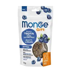 MONGE - Gift Meat Minis Kitten Snack 50gr - Trucha Y Arandanos