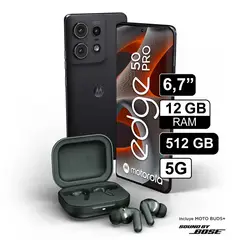MOTOROLA - Celular Moto Edge 50 Pro 6.7" 12GB RAM 512GB Negro + Moto Buds