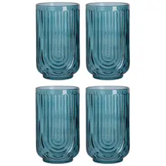 HOME ESSENTIALS - Set x 4 vasos Apollo 500ml azul