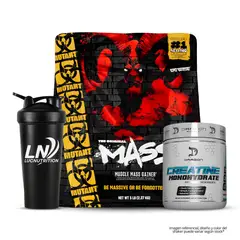 MUTANT - Mass 5 LB Mass Gainer - Triple Chocolate + Creatina Dragon Pharma 300 g + Shaker