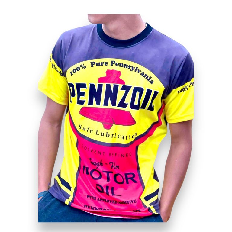 Camiseta Pennzoil Motor Oil Polo Formula 1 Moto F1 WRC Amarillo