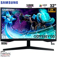 SAMSUNG - Monitor Odyssey G5 32" QHD (2560 x 1440), 1 x HDMI 2.0,