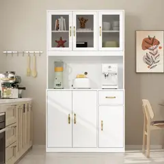 TU MESITA - Mueble de Cocina Moderno Kailin color Blanco 6 puertas 1 cajón