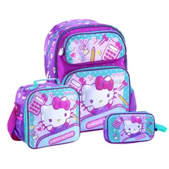 SCOOL - Set HELLO KITTY Mochila-Lonchera-Cartuchera marca