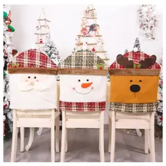 GENERICO - Pack 6 Fundas Silla Navideños Modelos 3D Decoración