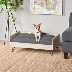 TU MESITA - Cama para Mascotas Peggy color Ceniza patas de Metal