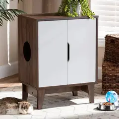 TU MESITA - Mueble Moderno para gatos Tomy 2 BlancoMarrón