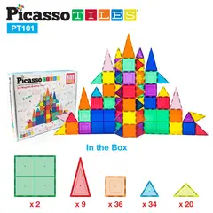 PICASSO TILES - Juego de Bloques de Construcción Magnéticos de 101 piezas
