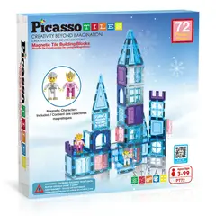 PICASSO TILES - Set de Bloques Magnéticos Castillo de Hielo con Princesa de 72 piezas