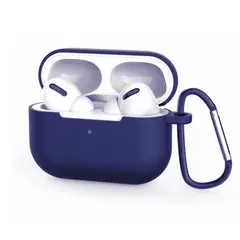 GENERICO - Silicone Case Con Gancho Para Airpods Pro 1 Y 2 - AZUL OSCURO