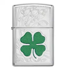 ZIPPO - Encendedor Clover High Polish Chrome Design
