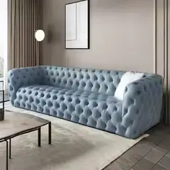 DMUEBLES - DM SOFÁ CHESTERFIELD DELUXE - CELESTE CLARO