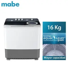 MABE - Lavadora Semiautomatica 16 Kg Blanco - LMD6124PBBB0