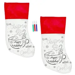 GENERICO - Packx2 Bota Navideña para Colorear con 3 plumones