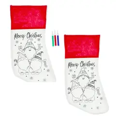 GENERICO - Packx2 Bota Navideña para Colorear con 3 plumones