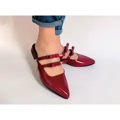 IRISABA - BALERINA DE CUERO PARA MUJER SIENNA ROJO