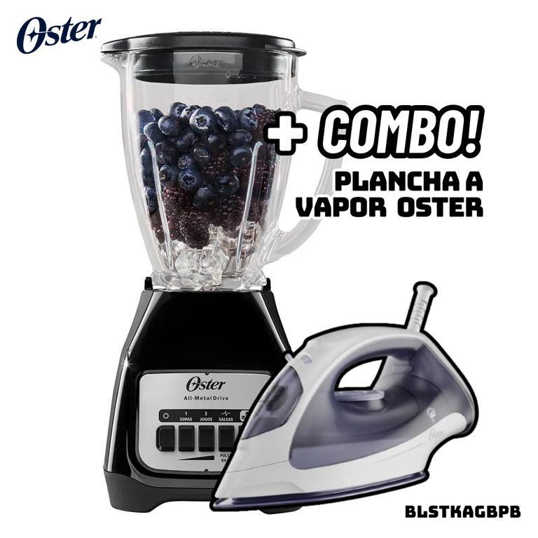 LICUADORA 2 VELOCIDADES 800W NEGRA - BLSTKAGBPB + PLANCHA