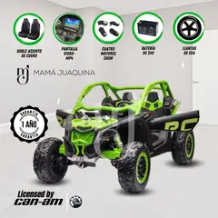 CONFORT - Carro a Batería 4x4 «CAN-AM VELOUIX» Licenciado Green