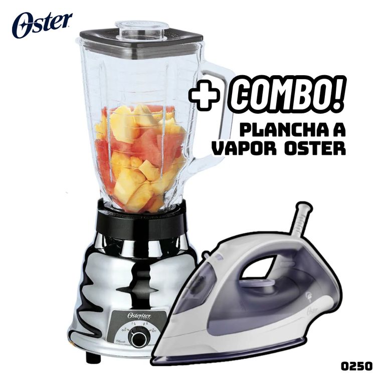 LICUADORA CLASICA 2 VELOCIDADES CROMADA - 250-22 + PLANCHA