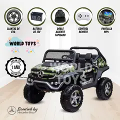 MERCEDES BENZ - Carro a Batería 4x4 «PRIME UNIMOG» Licenciado Green