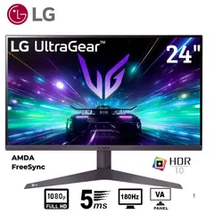 LG - MONITOR PLANO GAMING ULTRAGEAR 24GS50F-B, 23.7" FHD VA, 180 Hz 5 MS