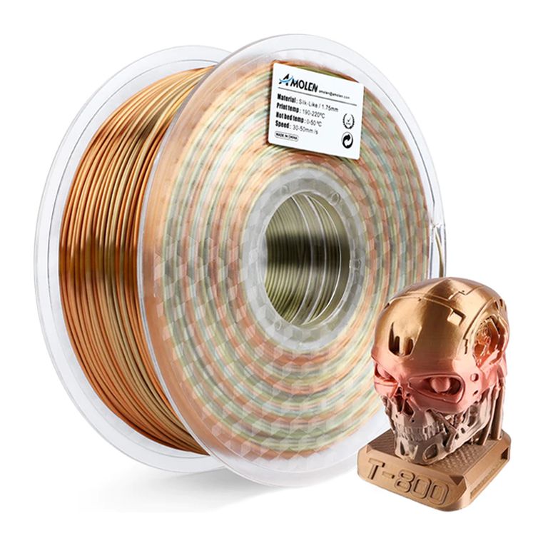 Filamento Rainbow PLA para impresora 3D multicolor metálico