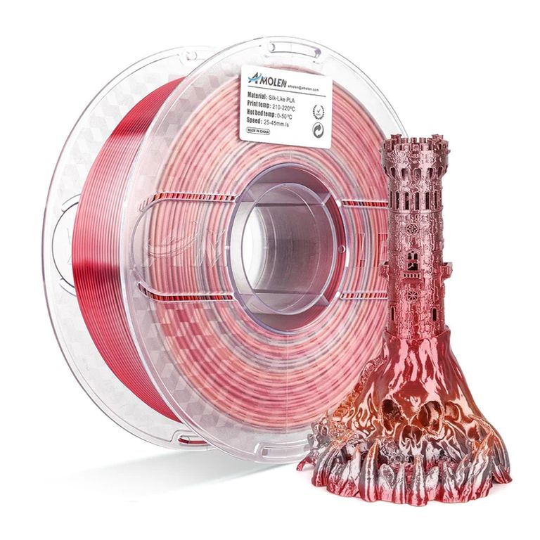 Filamento Arcoíris PLA para impresora 3D multicolor Escarlata