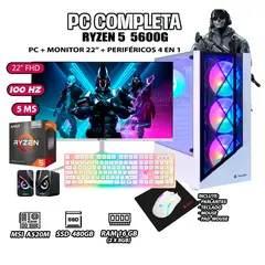 AMD - Computadora Completa Ryzen 5 5600GT RAM 16GB DISCO SSD 500GB MONITOR 22" FHD