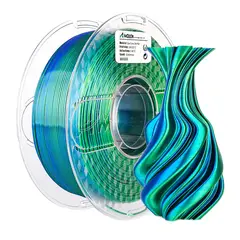 AMOLEN - Filamento Bicolor Seda PLA para impresora 3D color Azul con Verde