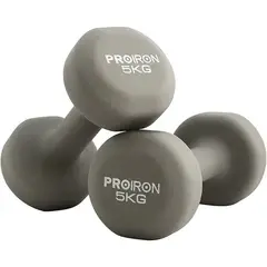 PROIRON - Par de Mancuernas de Neopreno 5KG Gris