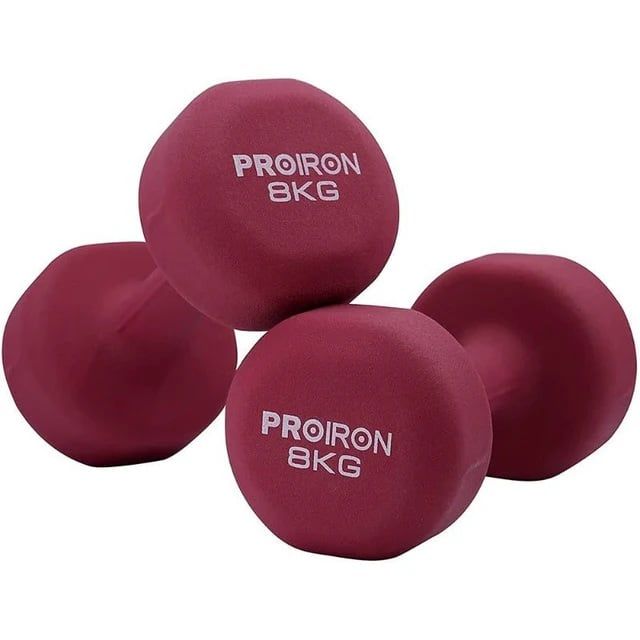 Par de Mancuernas de Neopreno 8KG Vinotinto