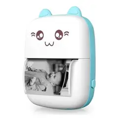 GENERICO - Mini Impresora térmica portatil kawai Bluetooth Azul