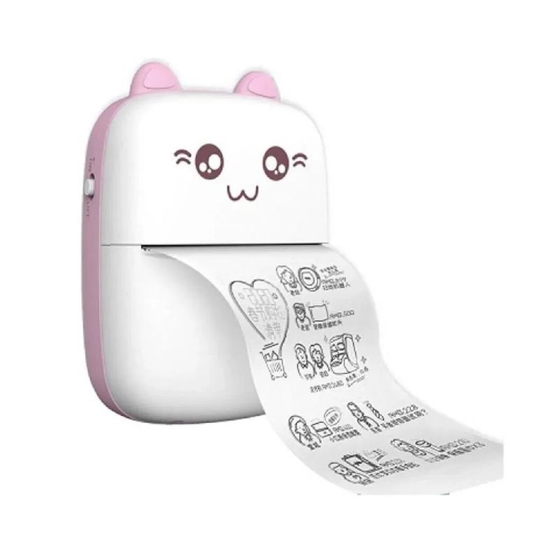Mini Impresora térmica portatil kawai Bluetooth Rosa